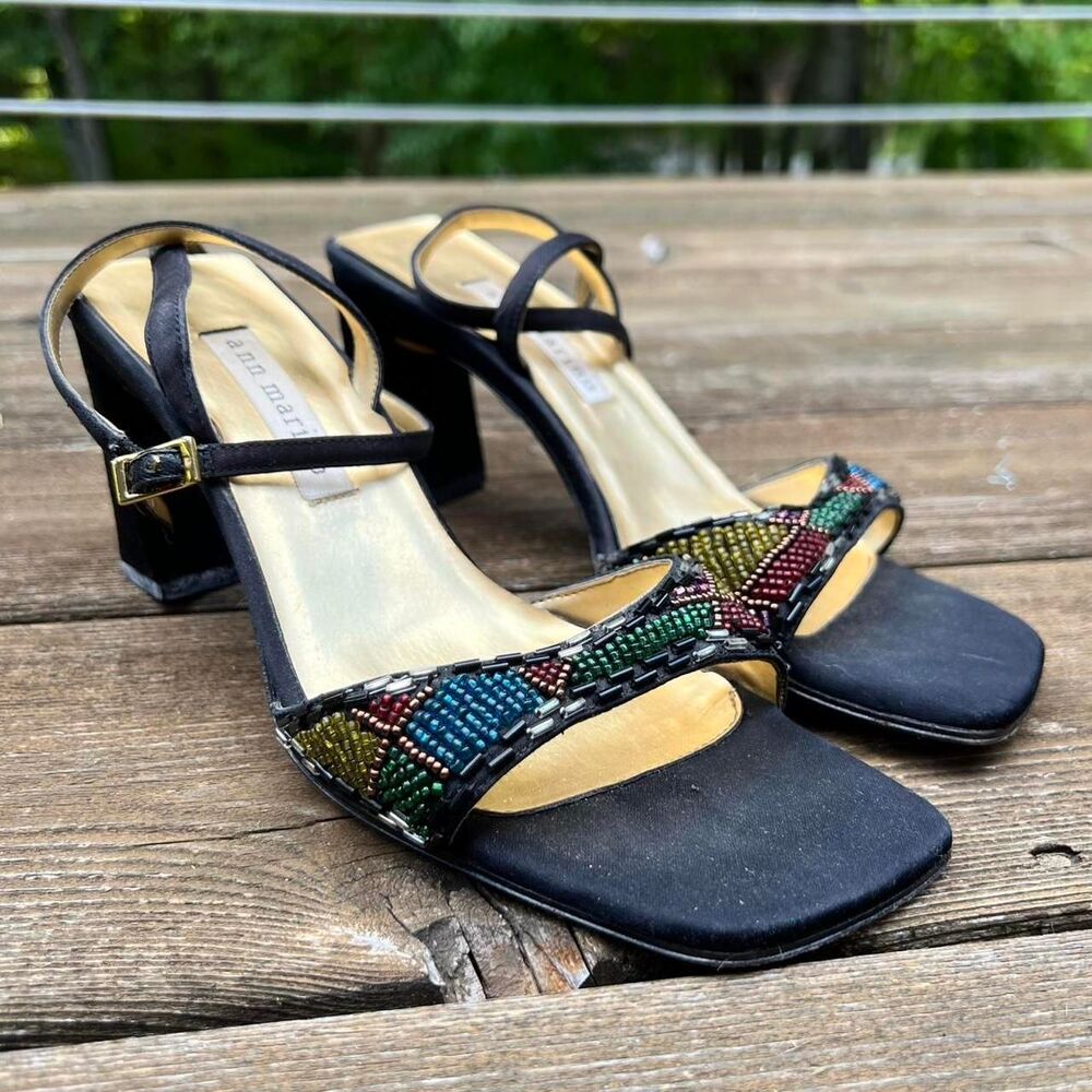 Vintage Beaded Heeled Sandals